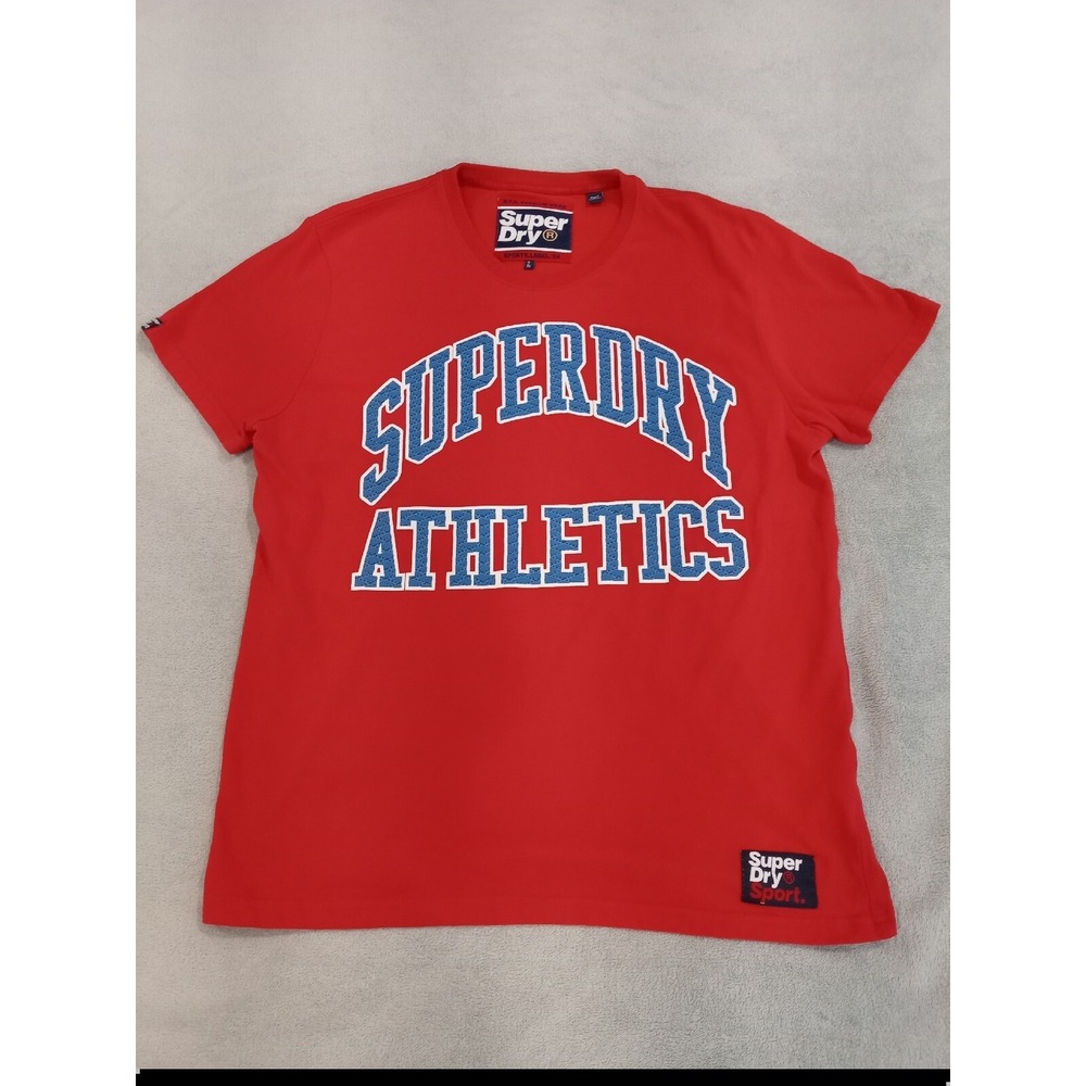 Mens Super Dry Athletics Sports Label T Shirt Red Made In Turkey‎ 2XL